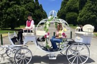 princess carriage with happy customers